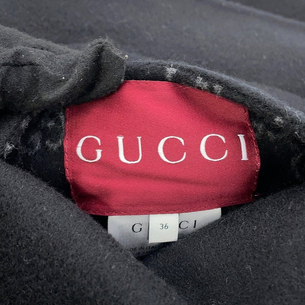 グッチ ジャケット リバーシブル ウールシルク レディースサイズ36 840657 GUCCI アウター 黒
