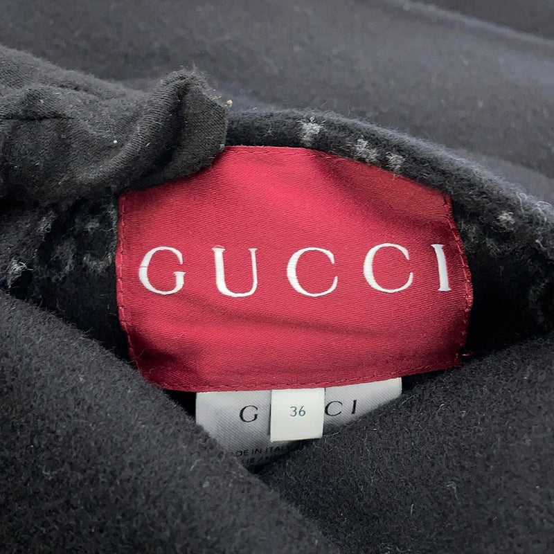 グッチ ジャケット リバーシブル ウールシルク レディースサイズ36 840657 GUCCI アウター 黒