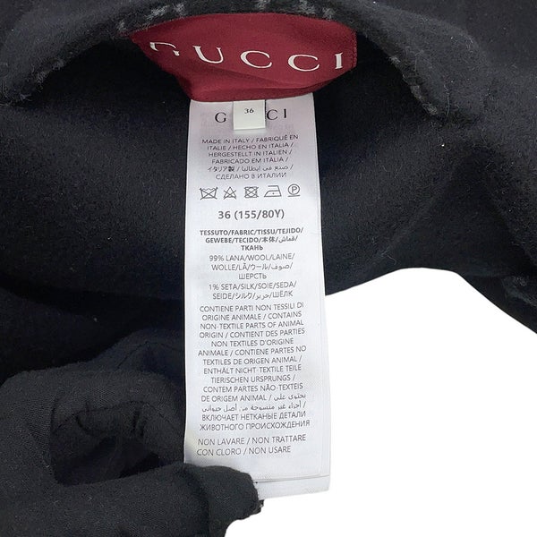 グッチ ジャケット リバーシブル ウールシルク レディースサイズ36 840657 GUCCI アウター 黒