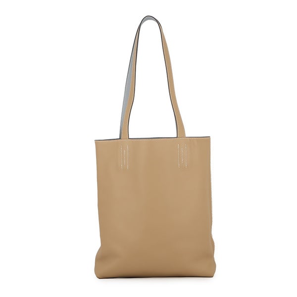 エルメス トートバッグ ネオ ドゥブルセンス 28 ブルーグラシエ/プシエール スイフト W刻印 HERMES リバーシブル