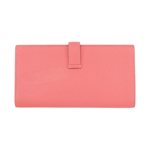 エルメス 長財布 ベアンスフレ マチ有り ローズリップスティック/ゴールド金具 シェブルミゾル A刻印 シェーブル