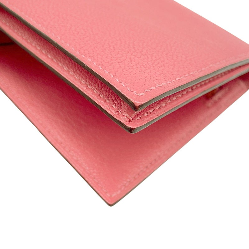 エルメス 長財布 ベアンスフレ マチ有り ローズリップスティック/ゴールド金具 シェブルミゾル A刻印 シェーブル