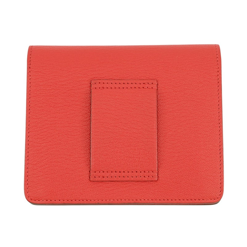エルメス 財布 ロウリス ルリ スリム ルージュクー/シルバー金具 シェブルミゾル Z刻印 HERMES 財布