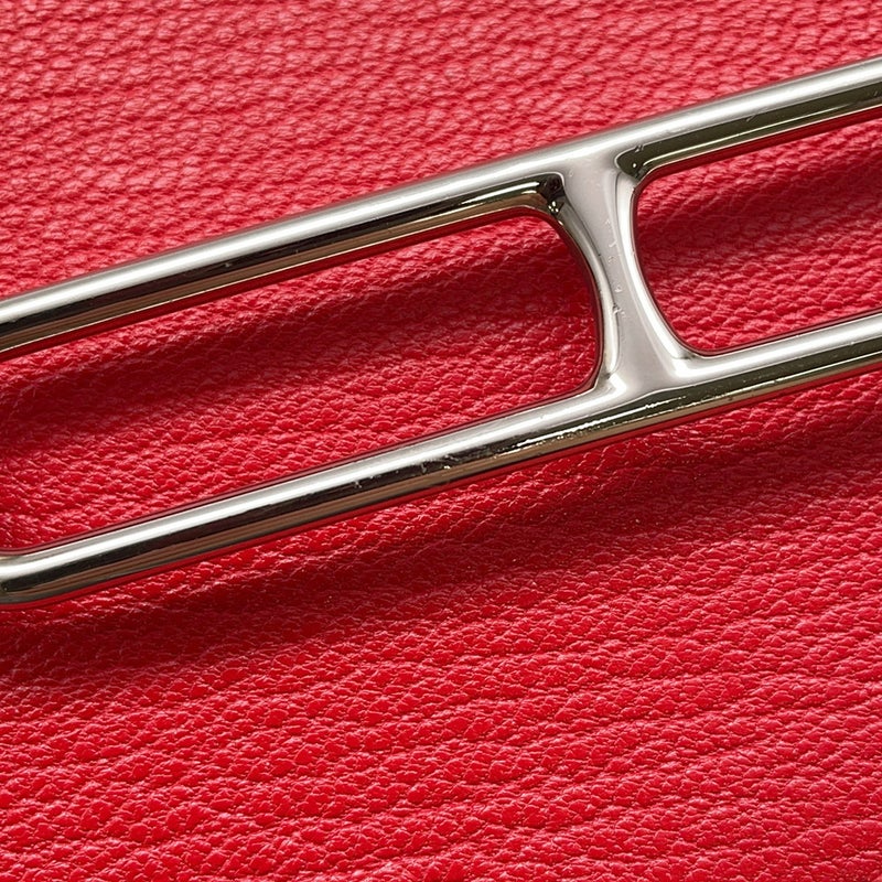 エルメス 財布 ロウリス ルリ スリム ルージュクー/シルバー金具 シェブルミゾル Z刻印 HERMES 財布