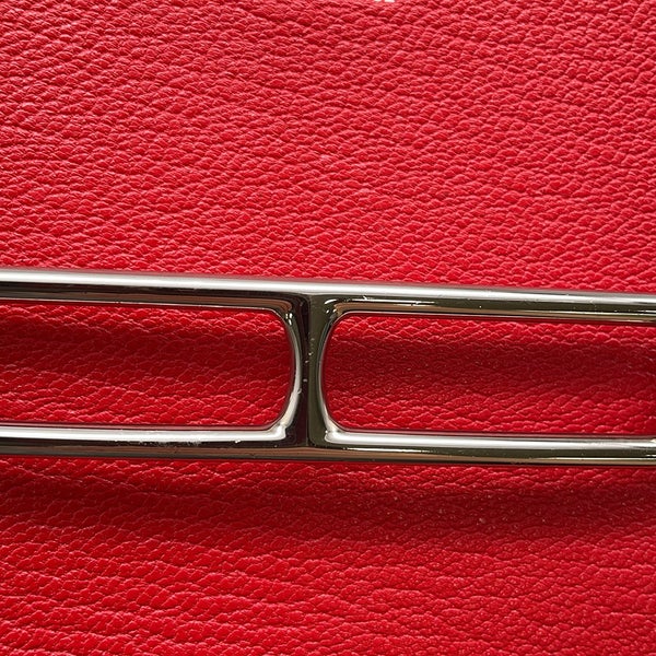 エルメス 財布 ロウリス ルリ スリム ルージュクー/シルバー金具 シェブルミゾル Z刻印 HERMES 財布