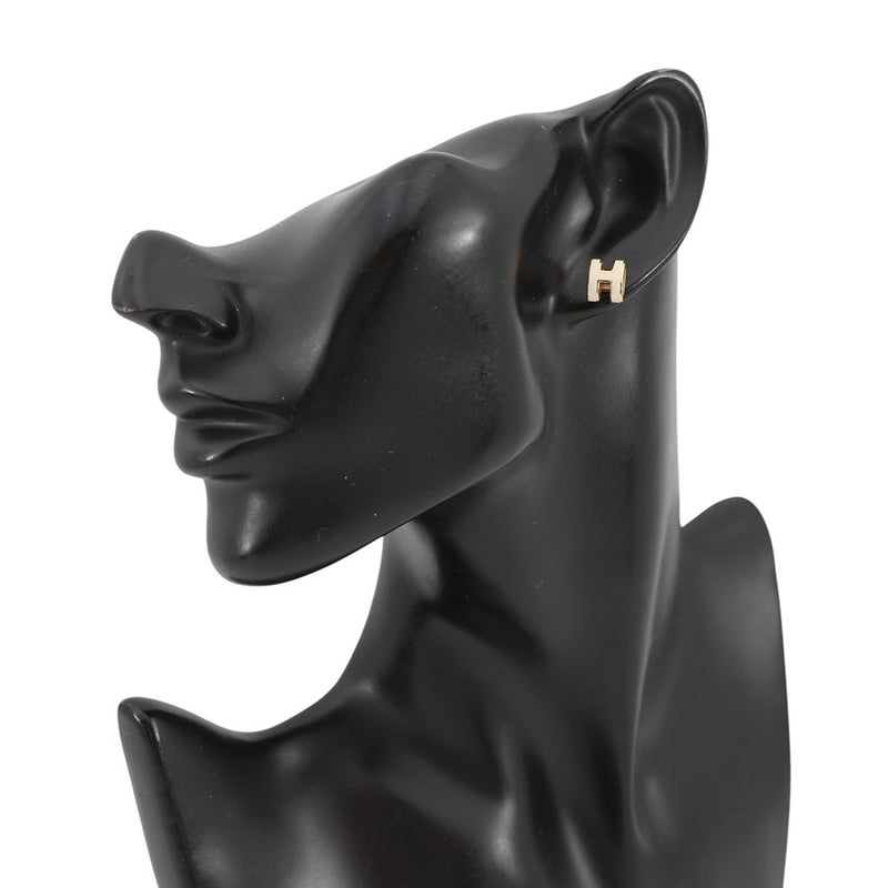 エルメス ピアス ミニ・ポップアッシュ ホワイト/ゴールド金具 Hモチーフ HERMES Pop H ポップH 白