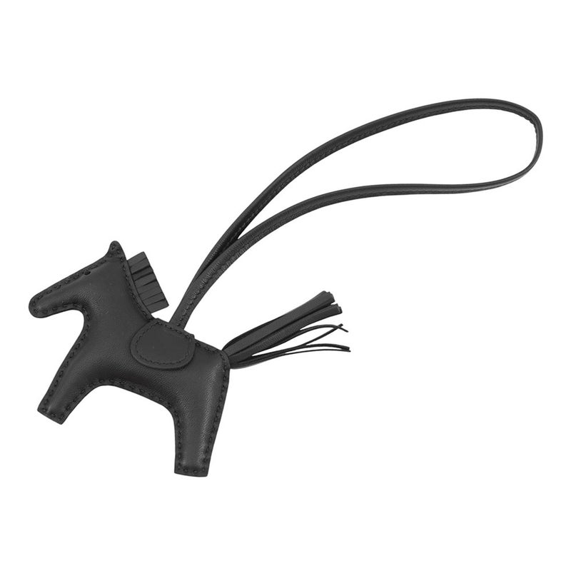 エルメス バッグチャーム ロデオ PM ブラック ラムスキン K刻印 HERMES 黒