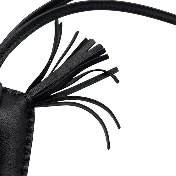 エルメス バッグチャーム ロデオ PM ブラック ラムスキン K刻印 HERMES 黒