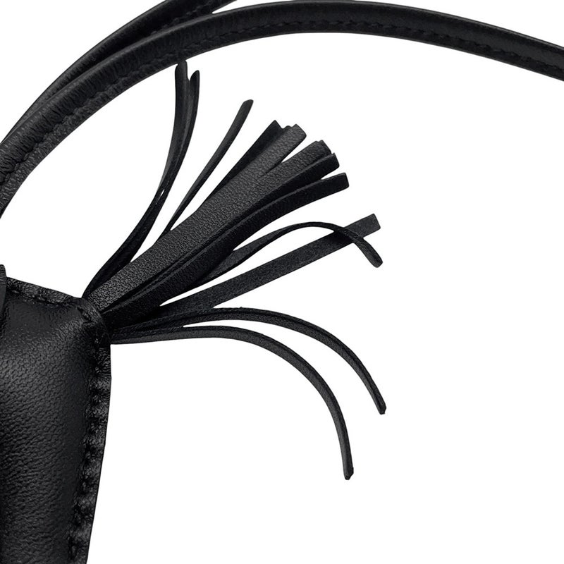 エルメス バッグチャーム ロデオ PM ブラック ラムスキン K刻印 HERMES 黒
