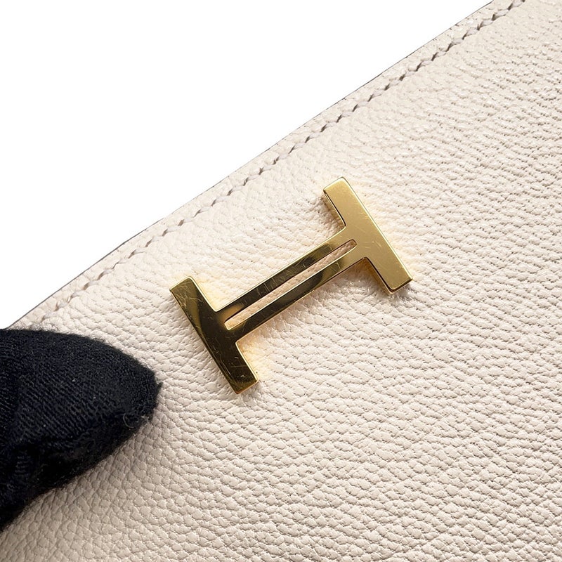 エルメス 長財布 ベアンスフレ マチ有り ナタ/ゴールド金具 シェブルミゾル Z刻印 シェーブル