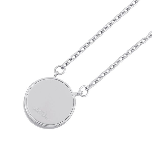 エルメス ネックレス ラビリンス ブラック/シルバー金具 HERMES アクセサリー 黒