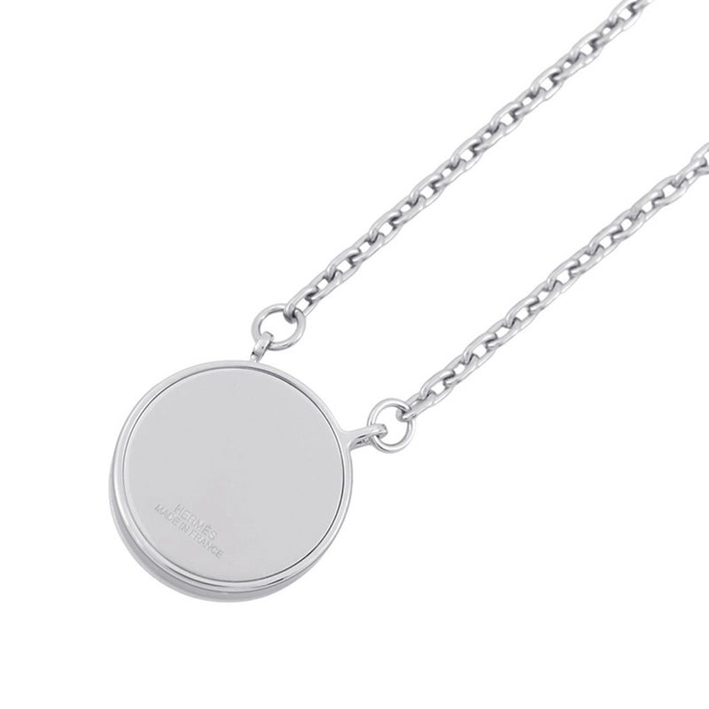 エルメス ネックレス ラビリンス ブラック/シルバー金具 HERMES アクセサリー 黒