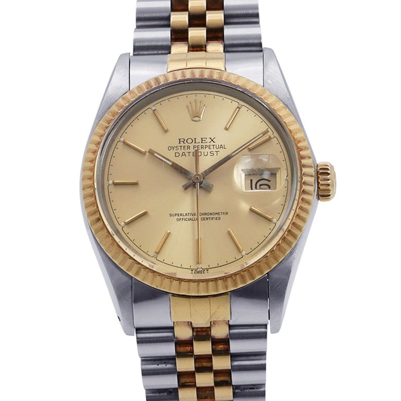 ロレックス デイトジャスト 9番 SS/K18YG イエローゴールド 16013 ROLEX 腕時計 シャンパン文字盤