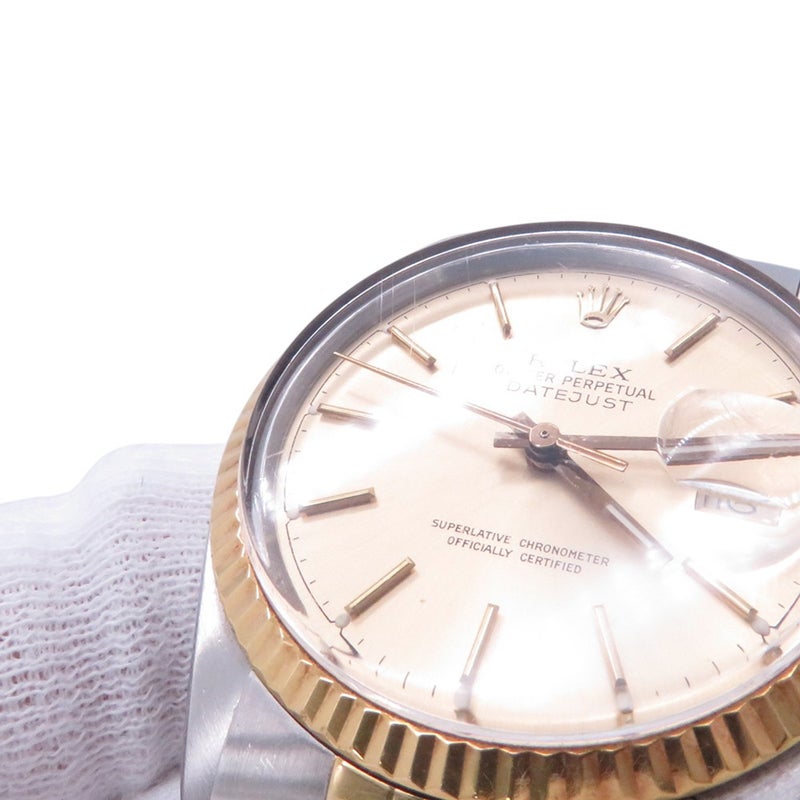 ロレックス デイトジャスト 9番 SS/K18YG イエローゴールド 16013 ROLEX 腕時計 シャンパン文字盤