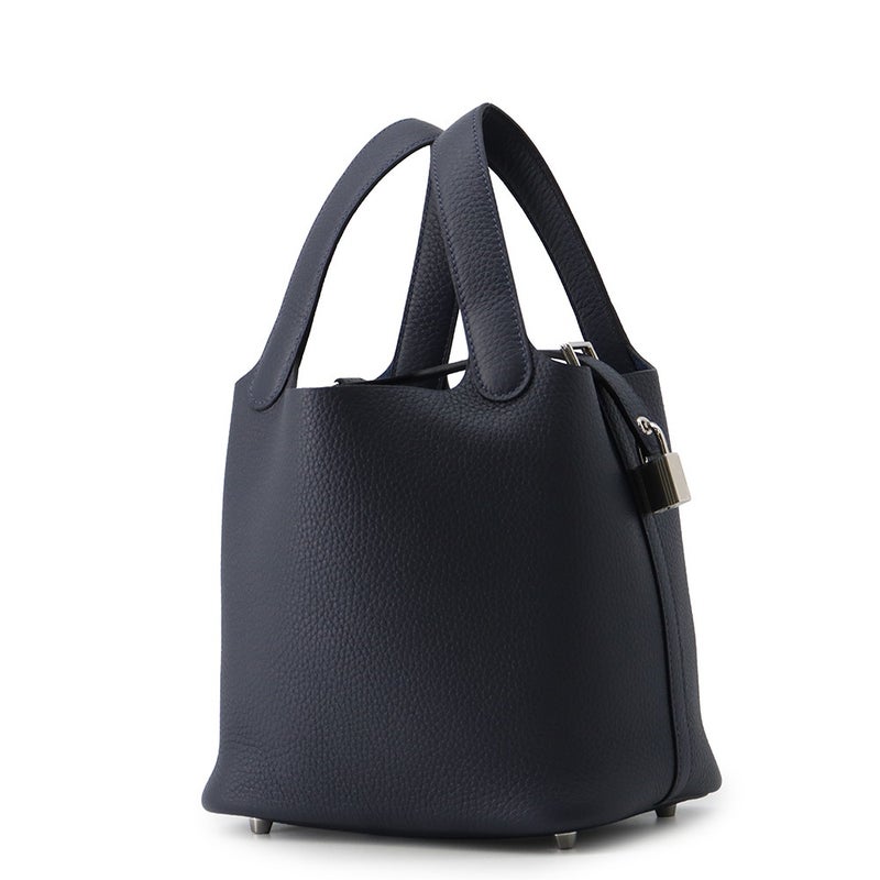エルメス ハンドバッグ ピコタンロックPM ブルーニュイ/シルバー金具 トリヨンクレマンス K刻印 HERMES トートバッグ