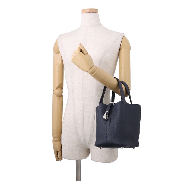 エルメス ハンドバッグ ピコタンロックPM ブルーニュイ/シルバー金具 トリヨンクレマンス K刻印 HERMES トートバッグ