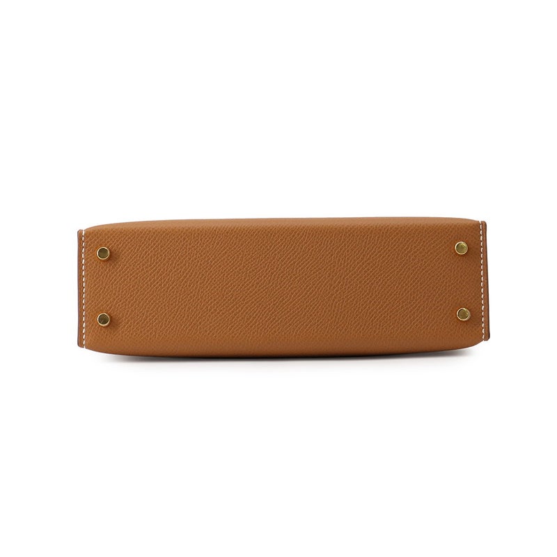エルメス ハンドバッグ ミニケリー 外縫い ゴールド/ゴールド金具 エプソン K刻印 HERMES Kelly 2wayバッグ