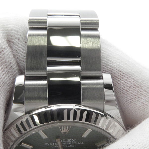 ロレックス デイトジャスト31 SS/K18WG ランダムシリアル ルーレット 278274 ROLEX 腕時計 ミントグリーン文字盤