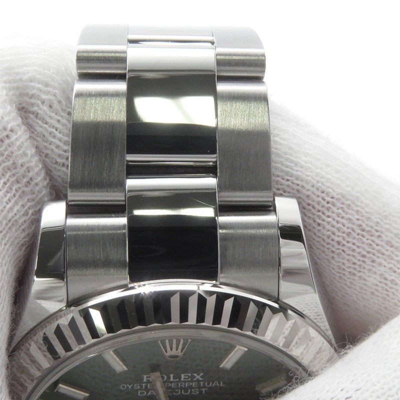 ロレックス デイトジャスト31 SS/K18WG ランダムシリアル ルーレット 278274 ROLEX 腕時計 ミントグリーン文字盤