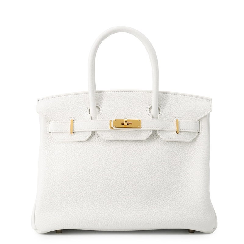 エルメス バーキン30 ホワイト/ゴールド金具 トリヨンクレマンス R刻印 HERMES Birkin ハンドバッグ 白