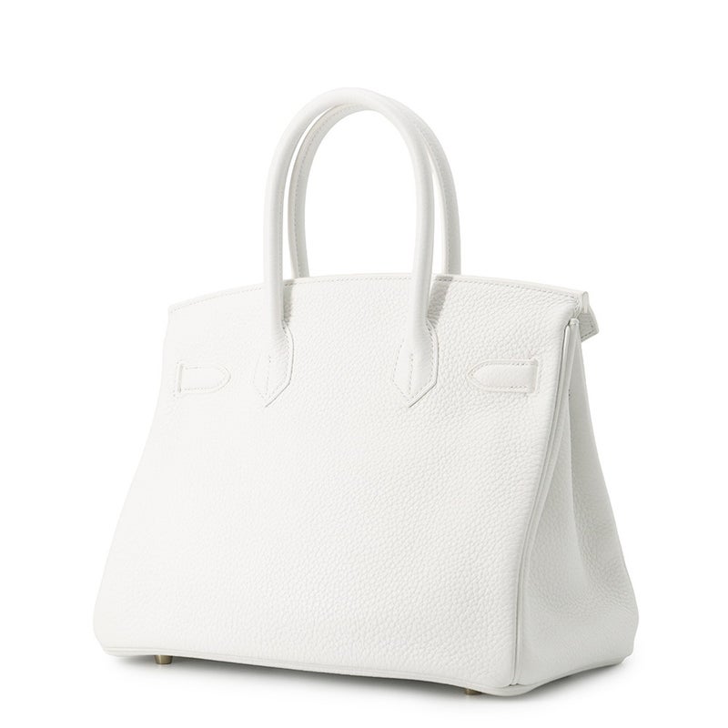 エルメス バーキン30 ホワイト/ゴールド金具 トリヨンクレマンス R刻印 HERMES Birkin ハンドバッグ 白
