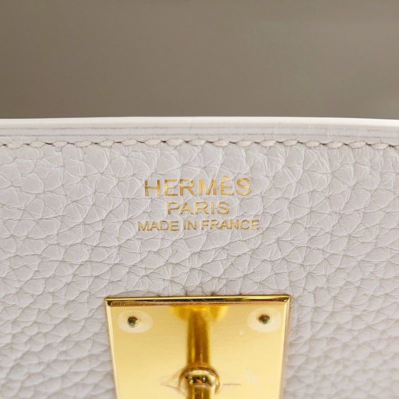 エルメス バーキン30 ホワイト/ゴールド金具 トリヨンクレマンス R刻印 HERMES Birkin ハンドバッグ 白