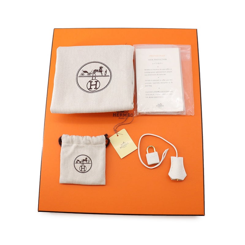 エルメス バーキン30 ホワイト/ゴールド金具 トリヨンクレマンス R刻印 HERMES Birkin ハンドバッグ 白