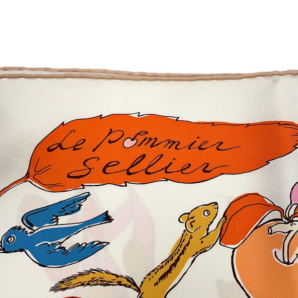 エルメス スカーフ カレ90 ル・ポミエ・セリエ Le Pommier Sellier HERMES シルク 2026年春夏 白