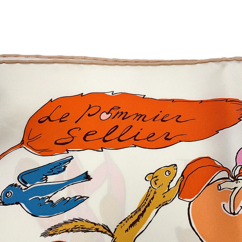 エルメス スカーフ カレ90 ル・ポミエ・セリエ Le Pommier Sellier HERMES シルク 2026年春夏 白