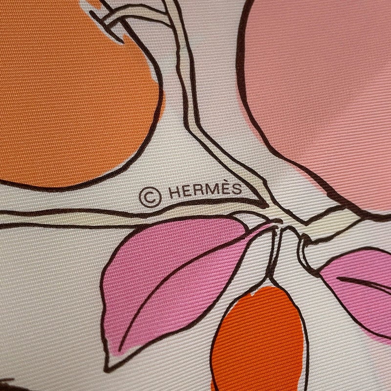 エルメス スカーフ カレ90 ル・ポミエ・セリエ Le Pommier Sellier HERMES シルク 2026年春夏 白