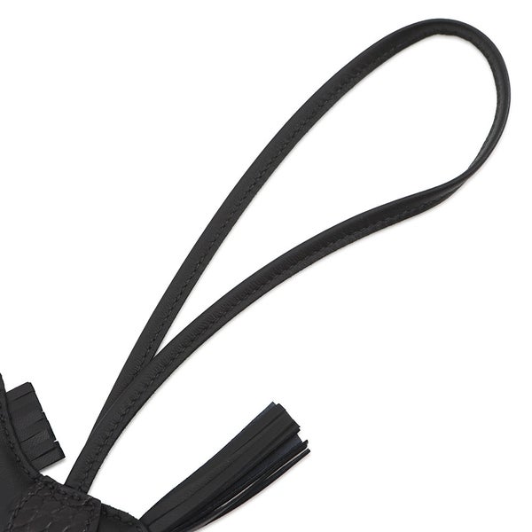 エルメス バッグチャーム ロデオPM タッチ ブラック ラムスキン/アリゲータマット G刻印 HERMES 黒