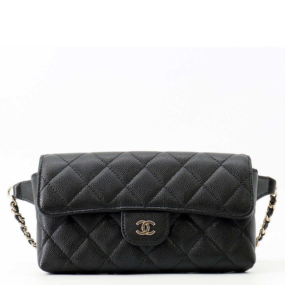 セール実施中！ CHANEL マトラッセ 黒 ボディバッグ シャネル ボディバッグ ココマーク マトラッセ チェーン ウエスト