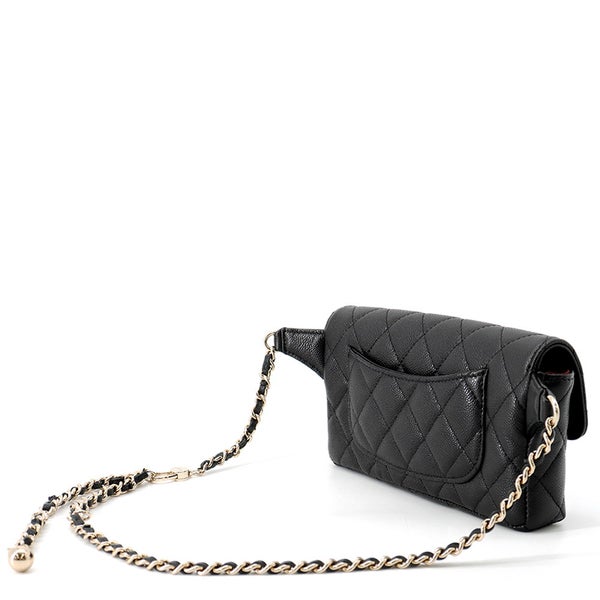 シャネル ボディバッグ ココマーク マトラッセ チェーン ウエストバッグ キャビアスキン AP5034 CHANEL 黒