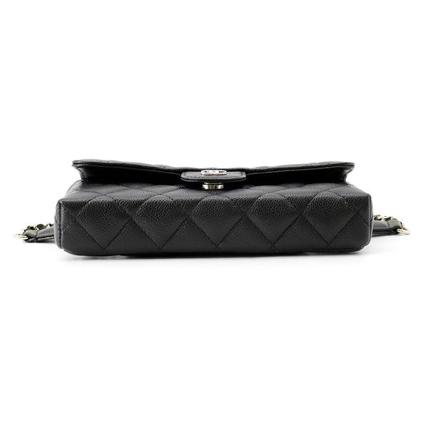 シャネル ボディバッグ ココマーク マトラッセ チェーン ウエストバッグ キャビアスキン AP5034 CHANEL 黒