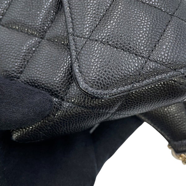 シャネル ボディバッグ ココマーク マトラッセ チェーン ウエストバッグ キャビアスキン AP5034 CHANEL 黒