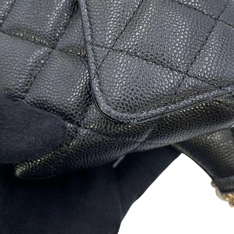 シャネル ボディバッグ ココマーク マトラッセ チェーン ウエストバッグ キャビアスキン AP5034 CHANEL 黒