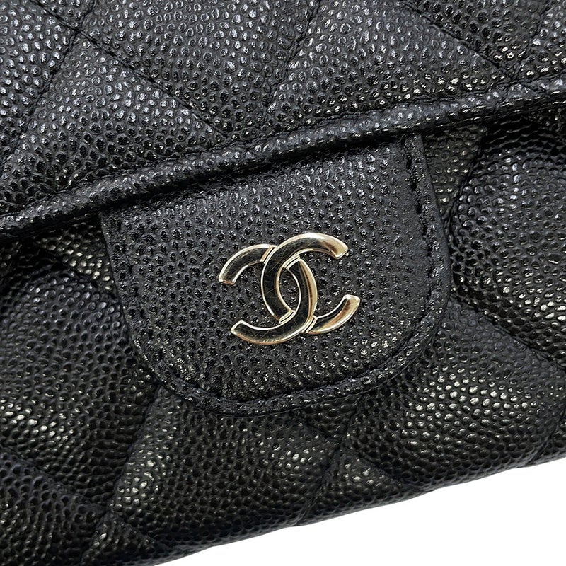 シャネル ボディバッグ ココマーク マトラッセ チェーン ウエストバッグ キャビアスキン AP5034 CHANEL 黒