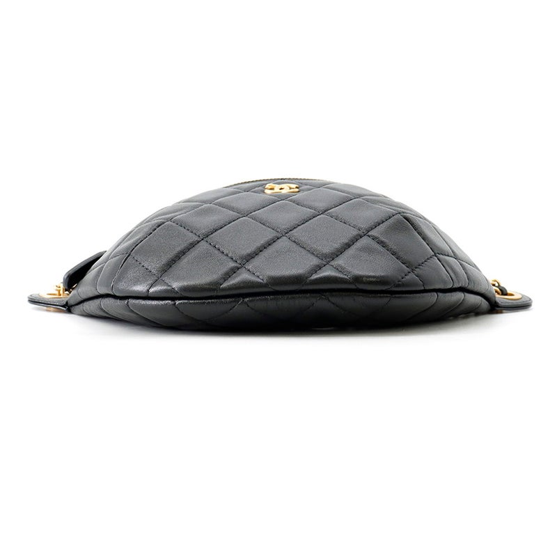 シャネル ボディバッグ マトラッセ ココマーク ラムスキン AP4242 CHANEL ココボール ウエストバッグ 黒