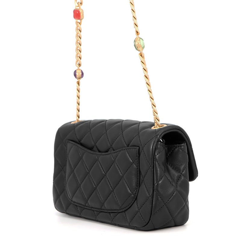 シャネル チェーンショルダーバッグ ココマーク ミニマトラッセ ラムスキン AS2380 CHANEL 黒