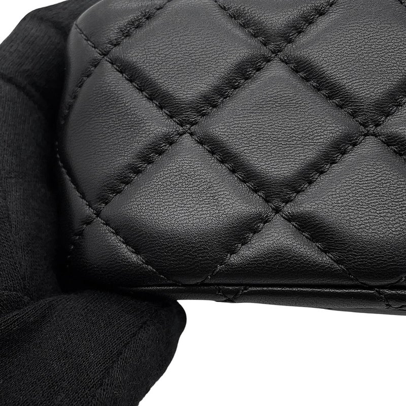 シャネル チェーンショルダーバッグ ココマーク ミニマトラッセ ラムスキン AS2380 CHANEL 黒