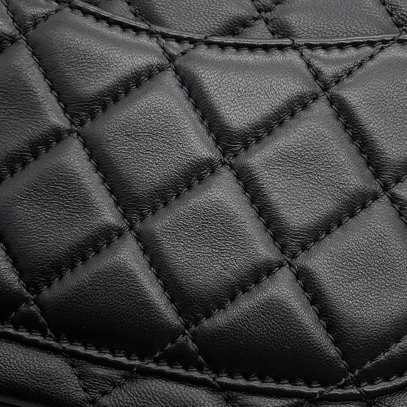 シャネル チェーンショルダーバッグ ココマーク ミニマトラッセ ラムスキン AS2380 CHANEL 黒