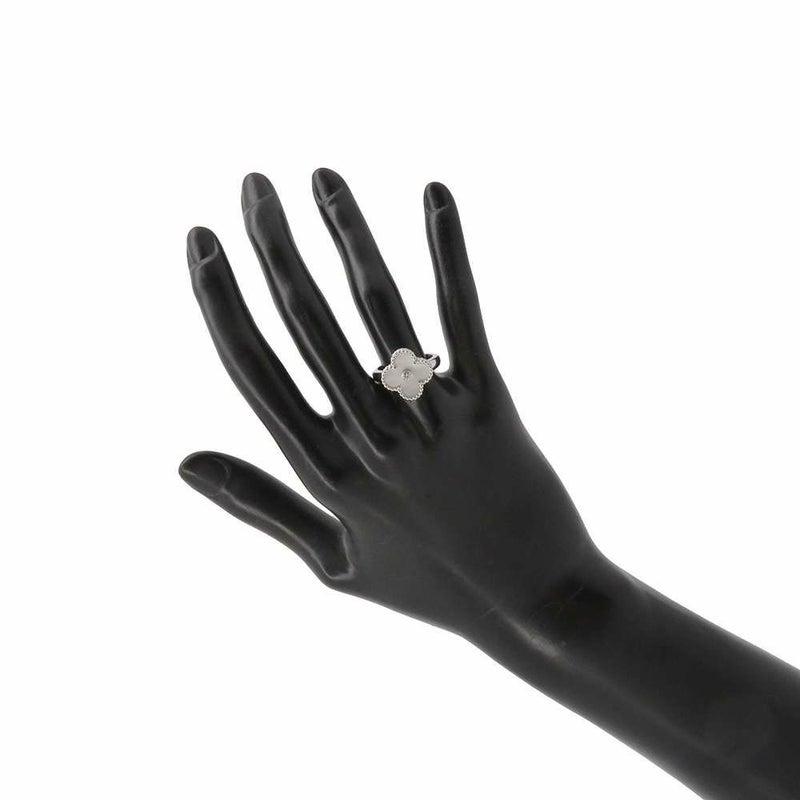 ヴァンクリーフ&アーペル リング ヴィンテージ アルハンブラ リング マザーオブパール ダイヤ 1P 0.05ct K18WG サイズ52 VCARF48900