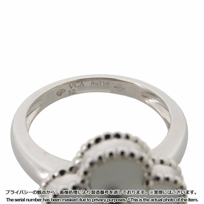 ヴァンクリーフ&アーペル リング ヴィンテージ アルハンブラ リング マザーオブパール ダイヤ 1P 0.05ct K18WG サイズ52 VCARF48900