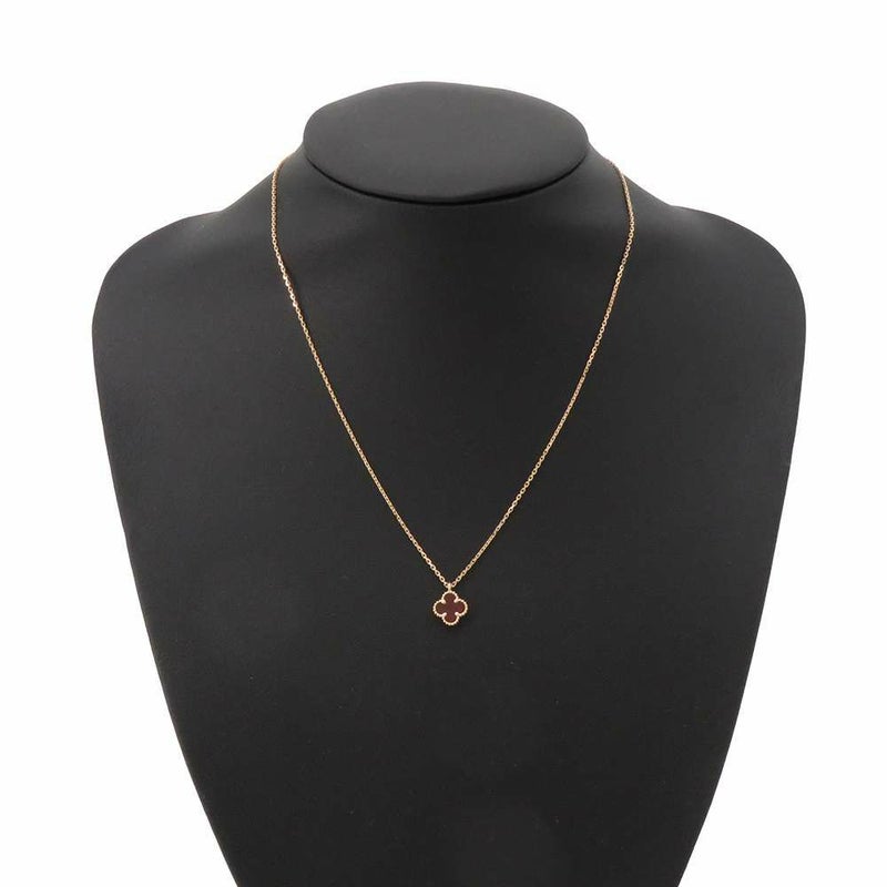 ヴァンクリーフ＆アーペル ネックレス スウィート アルハンブラ ペンダント カーネリアン K18PGピンクゴールド VCARN59M00