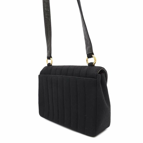 シャネル ショルダーバッグ マドモアゼル ココマーク コットン CHANEL 黒