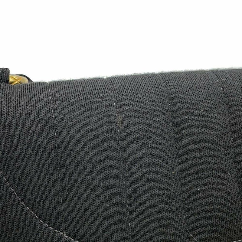 シャネル ショルダーバッグ マドモアゼル ココマーク コットン CHANEL 黒