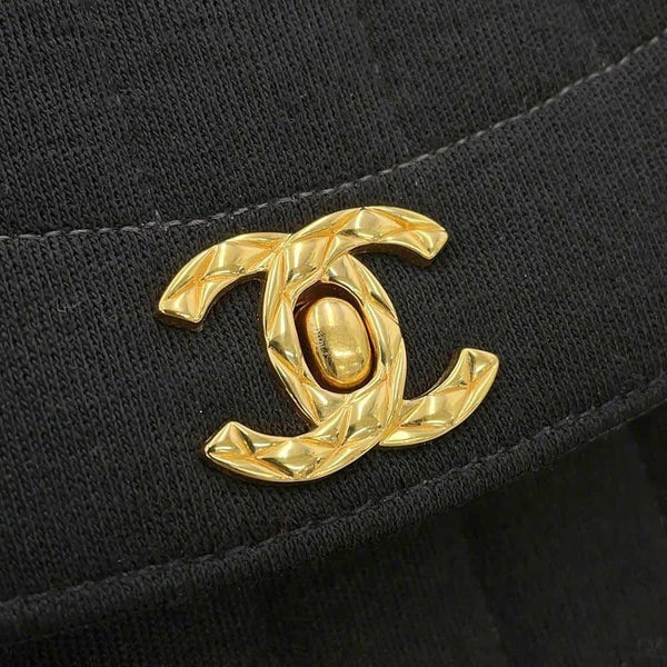 シャネル ショルダーバッグ マドモアゼル ココマーク コットン CHANEL 黒