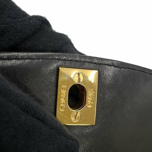 シャネル ショルダーバッグ マドモアゼル ココマーク コットン CHANEL 黒