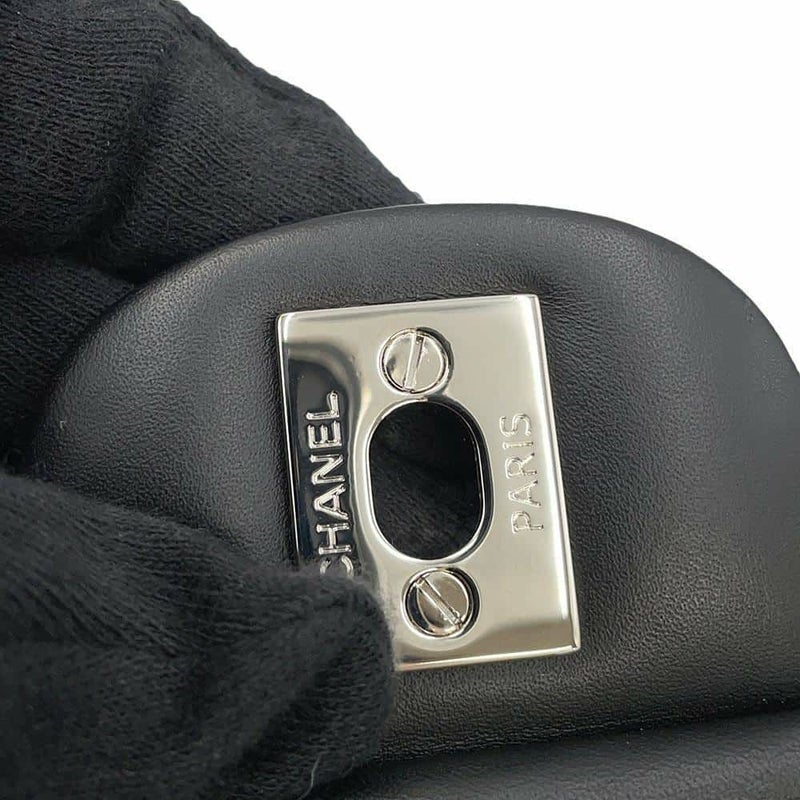 シャネル チェーンショルダーバッグ マトラッセ25 ココマーク ダブルチェーン クロコダイルマット CHANEL 黒