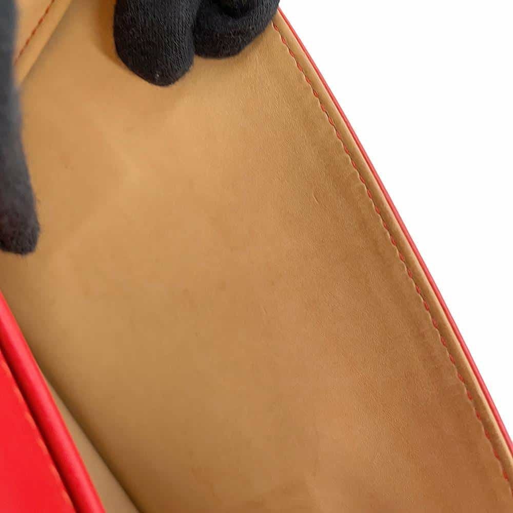 DELVAUX(デルボー) ショルダーバッグ美品  マダム PM レッドオレンジ レザー DELVAUX(デルボー) ショルダーバッグ美品 マダム PM レッドオレンジ